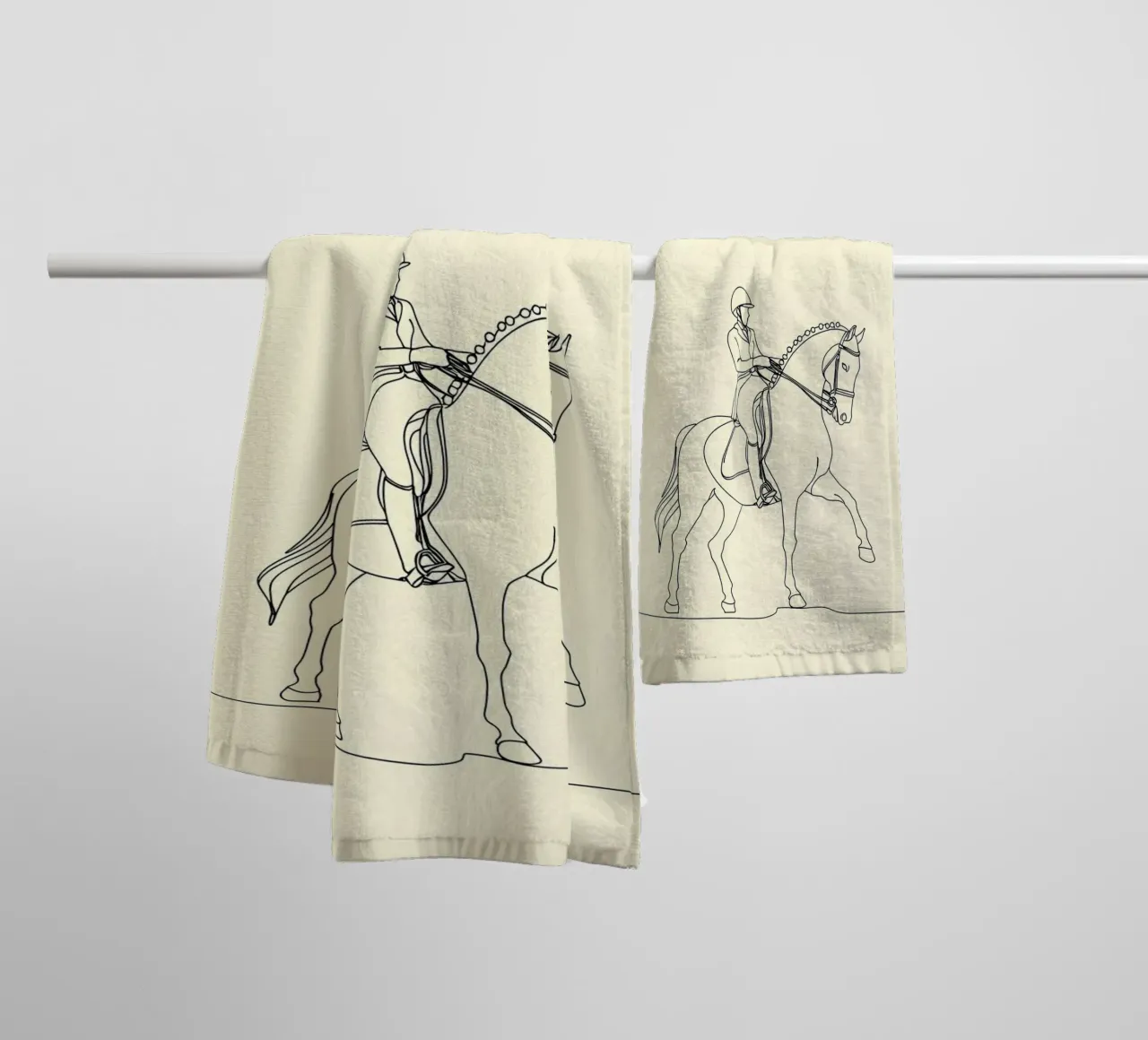 Reitsport Minimalist Line Art Handtuch von Viv Line Art