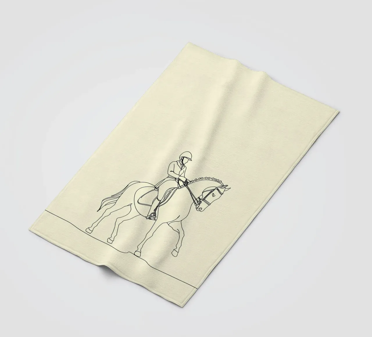 Equestrian Minimalist Line Art fleece blanket by Viv Line Art
