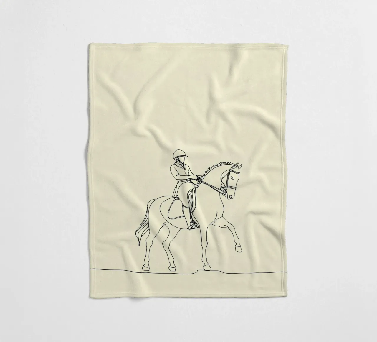 Equestrian Minimalist Line Art fleece blanket by Viv Line Art