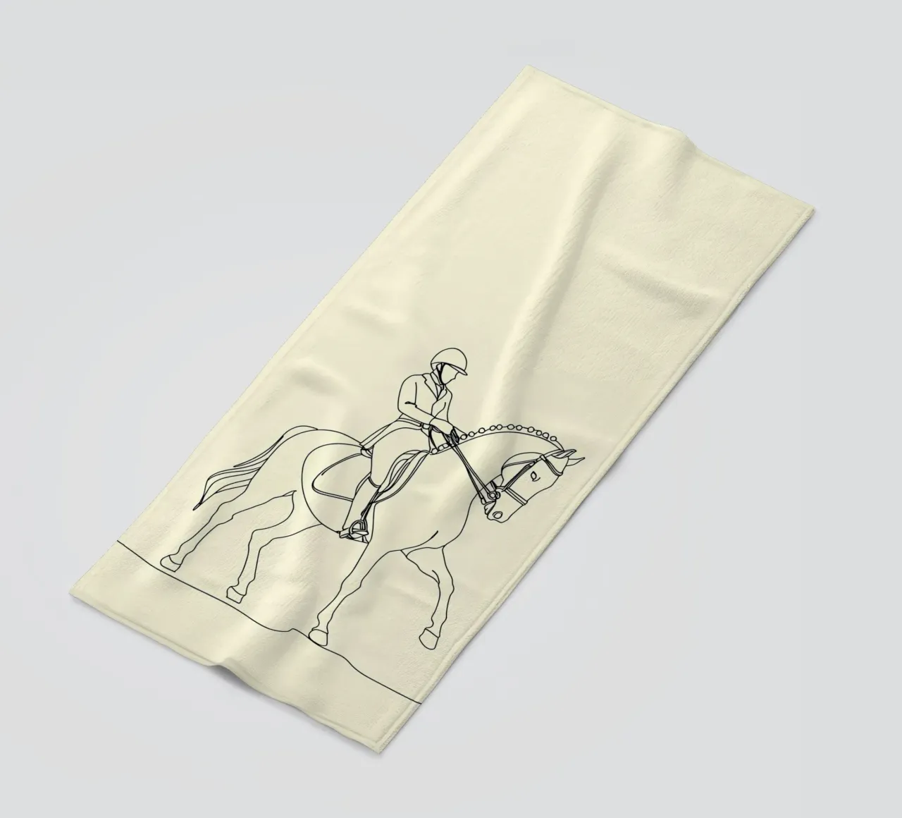 Equestrian Minimalist Line Art beach towel by Viv Line Art