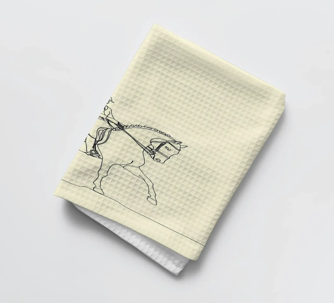 Dessin au trait équestre minimaliste torchon de Viv Line Art