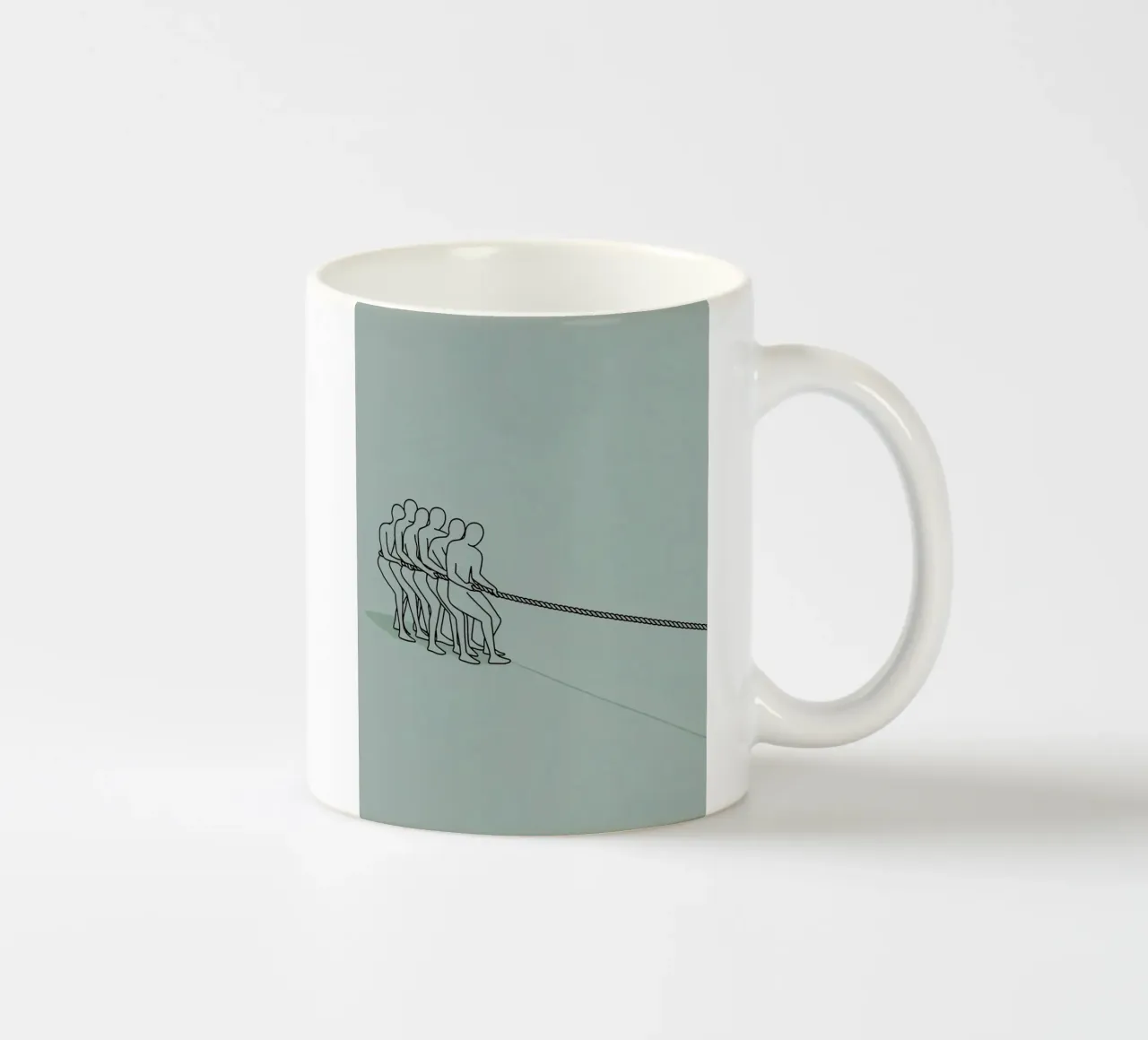 Giocatori di guerra su corda Disegno lineare minimalista tazza in ceramica da Viv Line Art