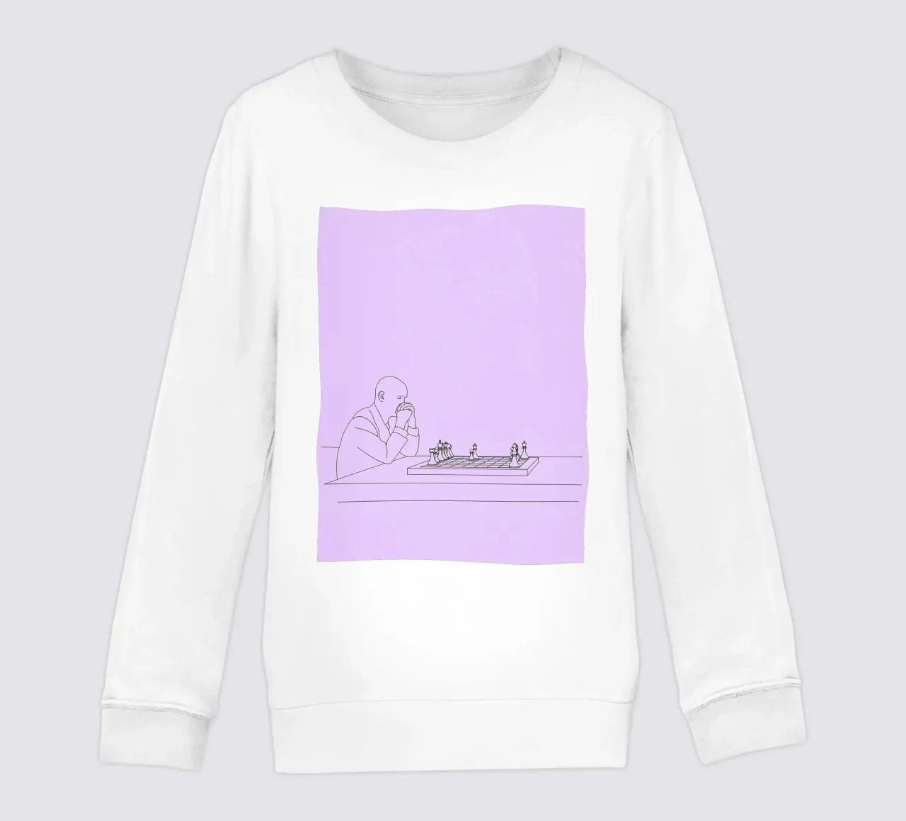 Giocatore di scacchi Line Art minimalista felpa bambino da Viv Line Art