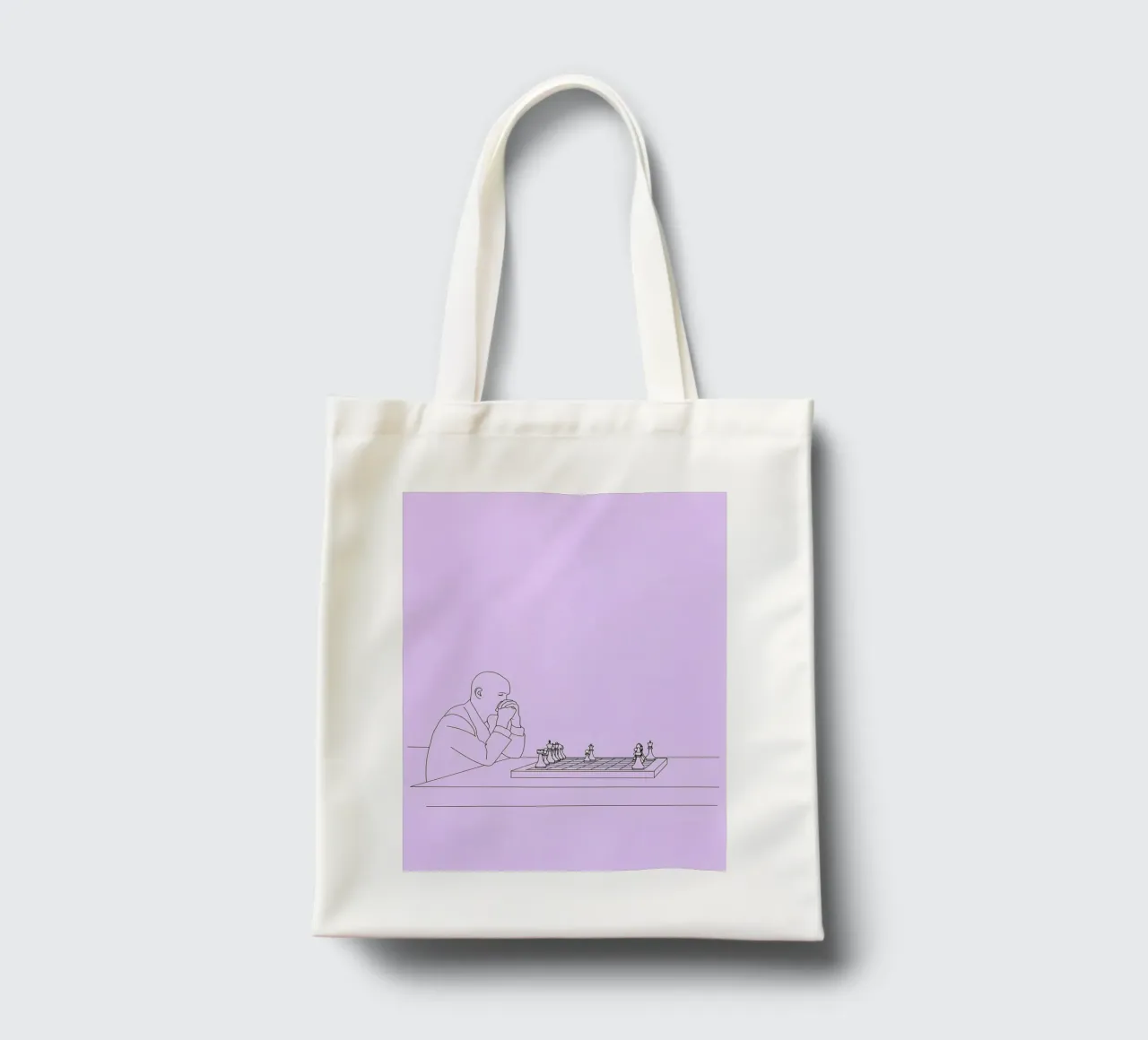 Chess Player Minimalist Line Art tote bag by Viv Line Art