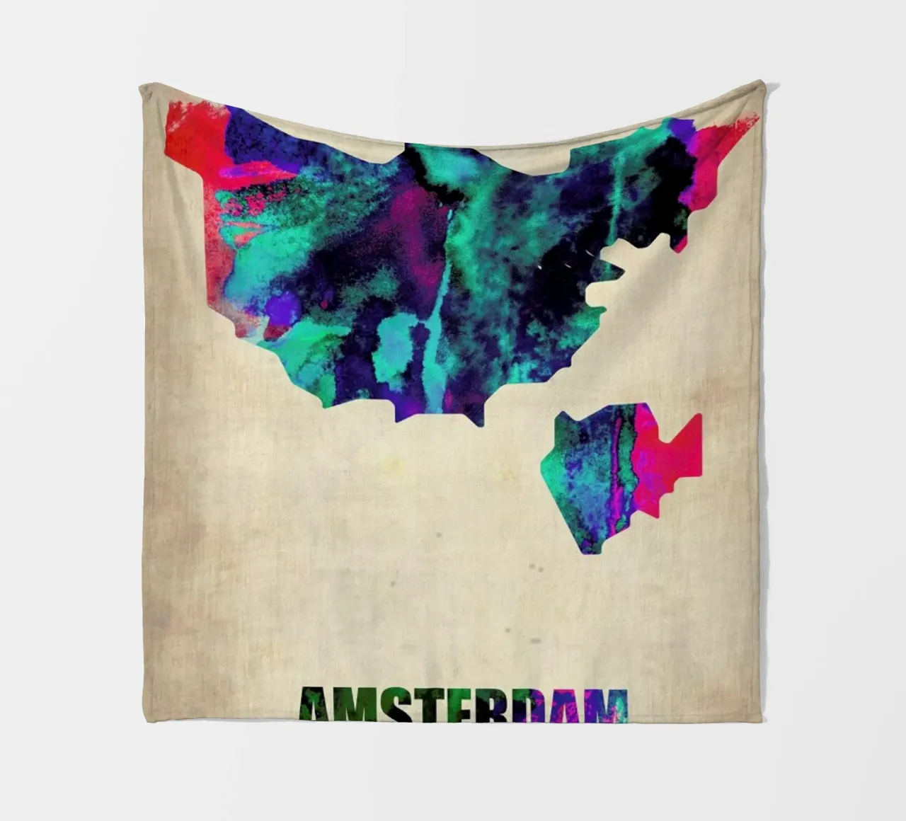 Amsterdam Watercolor Map coperta in pile da Naxart
