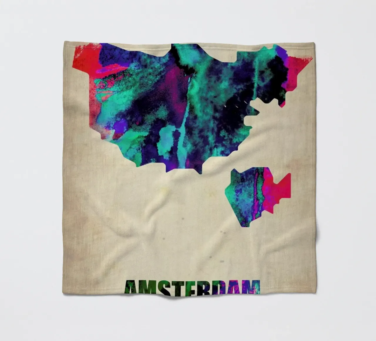 Amsterdam Watercolor Map coperta in pile da Naxart