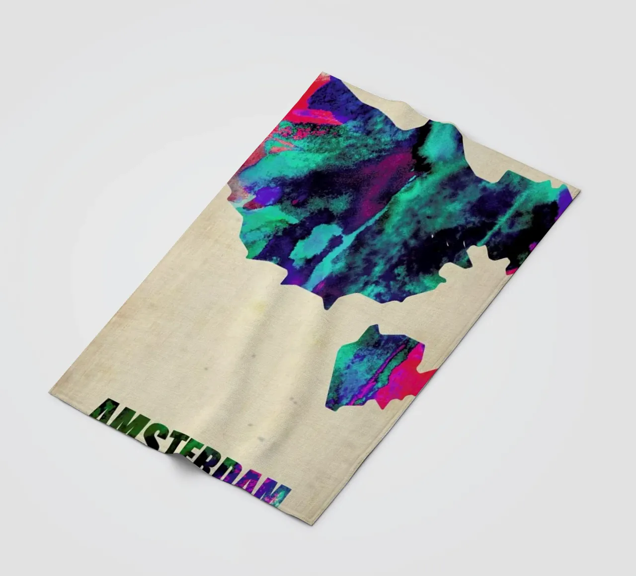 Amsterdam Watercolor Map coperta in pile da Naxart