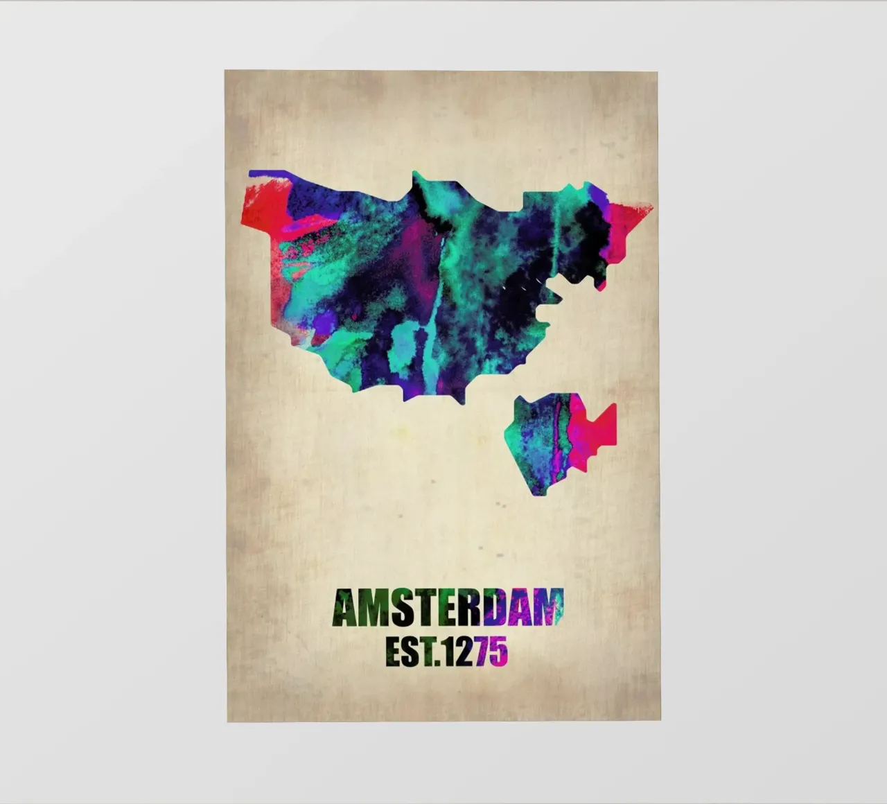 Amsterdam Watercolor Map telo in pvc da Naxart