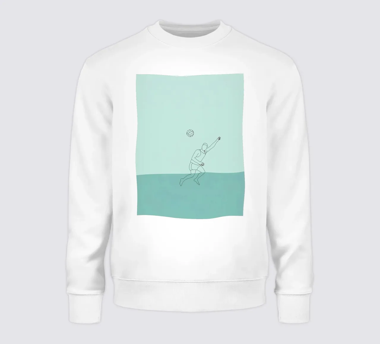 Giocatore di pallavolo in acqua Line Art minimalista felpa da Viv Line Art