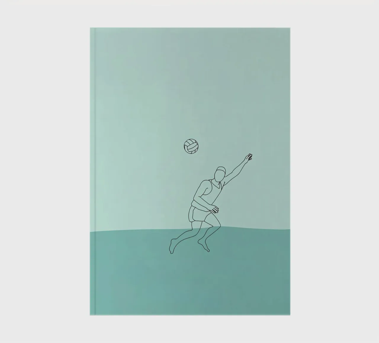 Water Volleyball Player Minimalist Line Art notebook by Viv Line Art