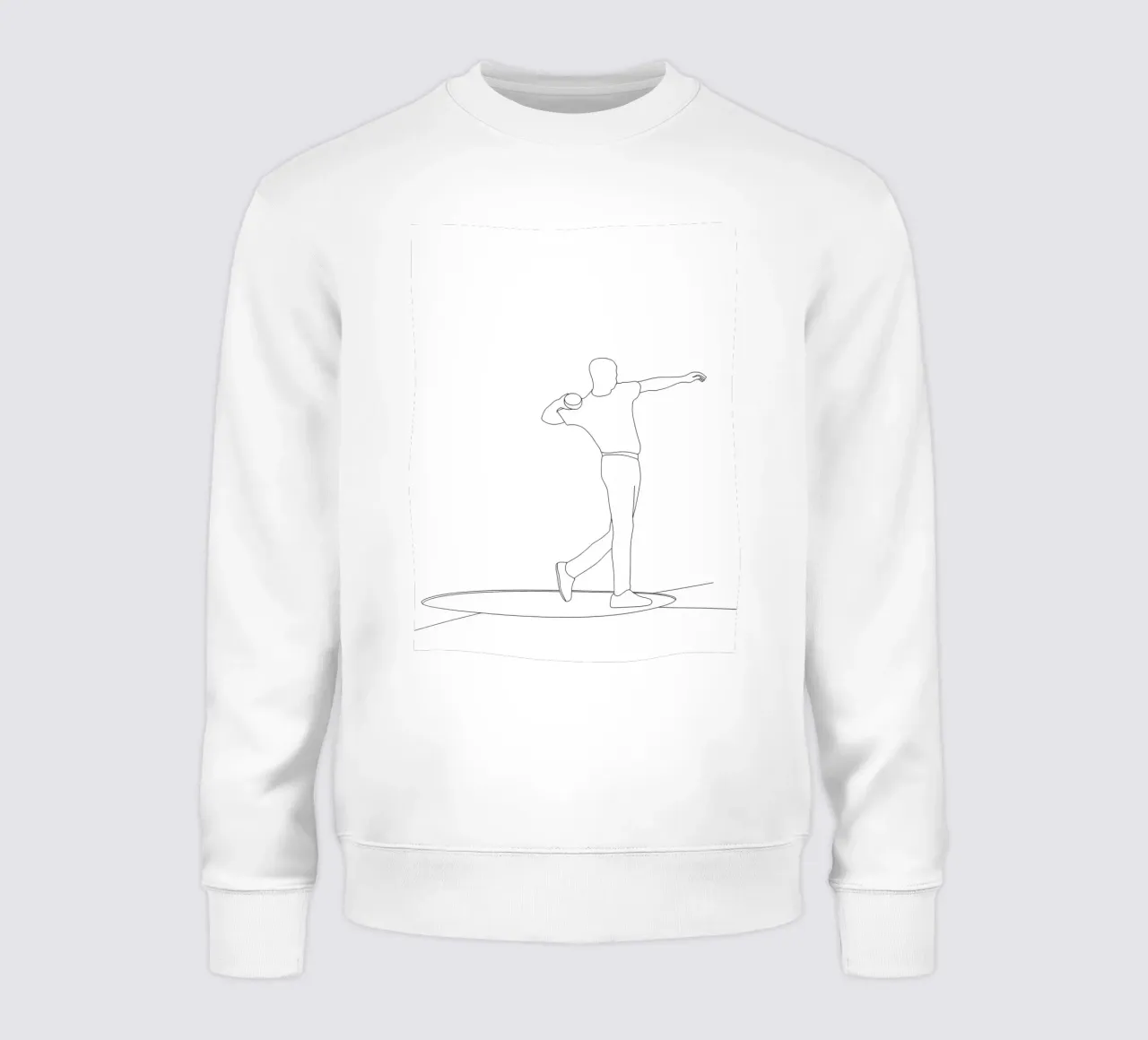 Atleta di Shot Put Line Art minimalista felpa da Viv Line Art