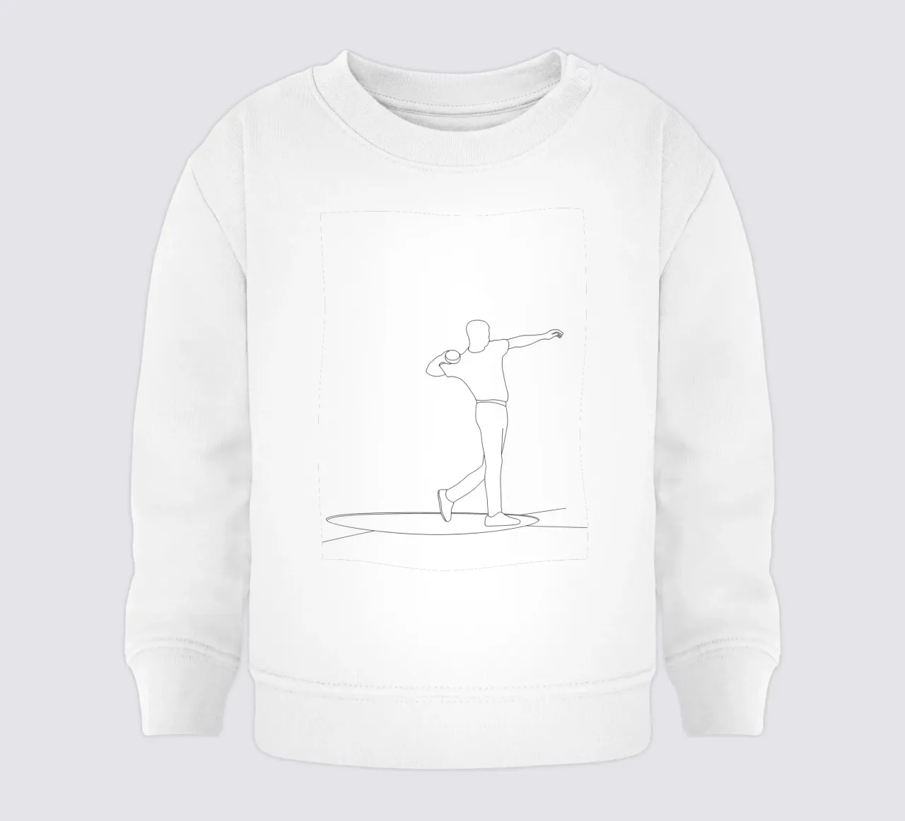 Atleta di Shot Put Line Art minimalista felpa neonato da Viv Line Art
