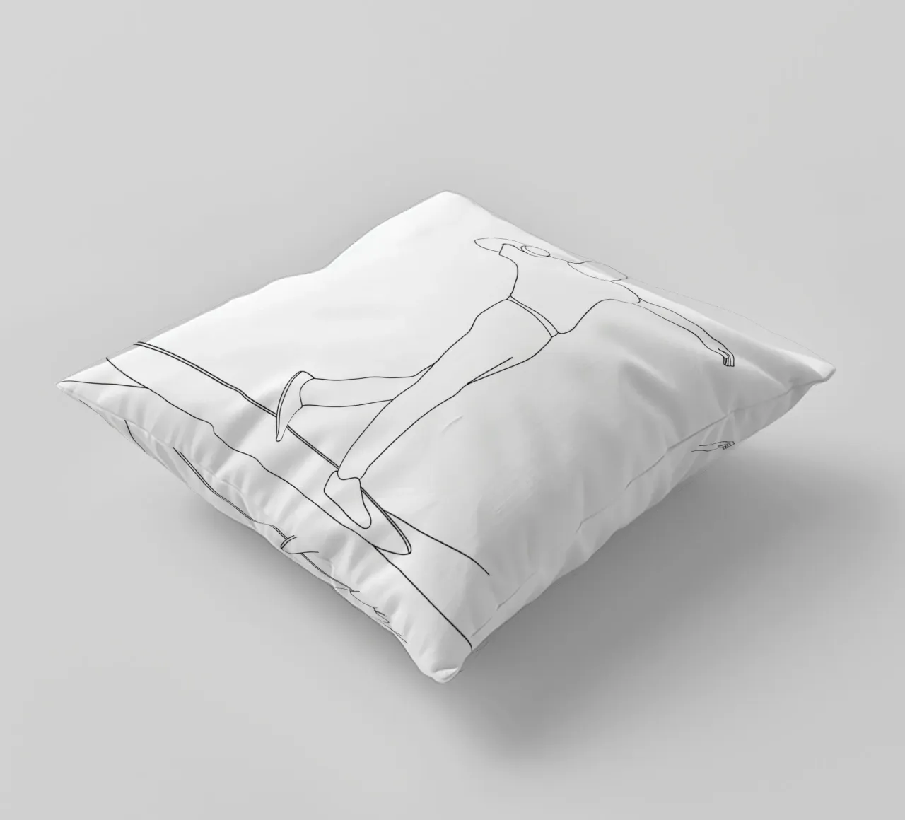 Atleta di Shot Put Line Art minimalista cuscino da Viv Line Art