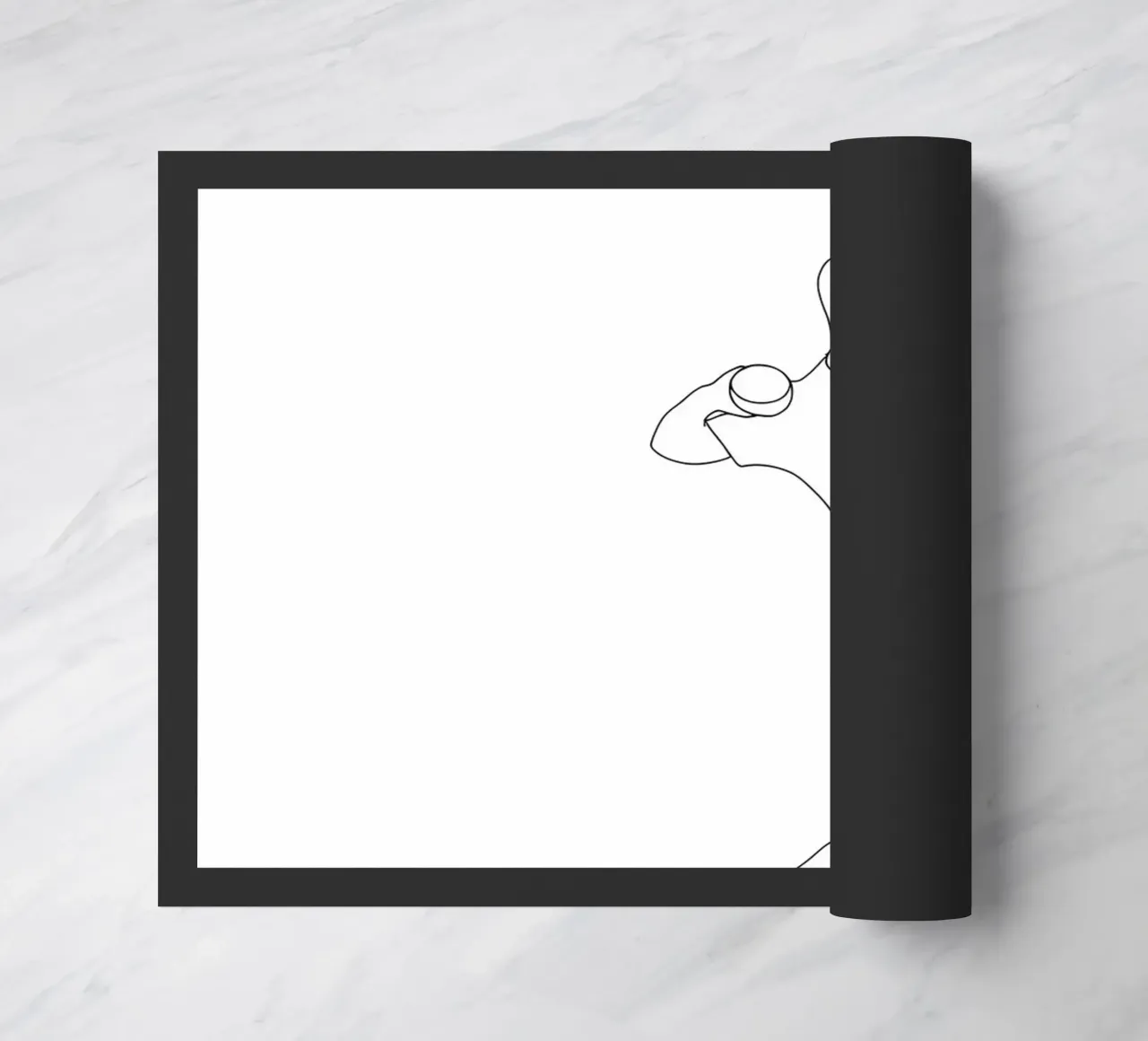 Atleta di Shot Put Line Art minimalista zerbino da Viv Line Art