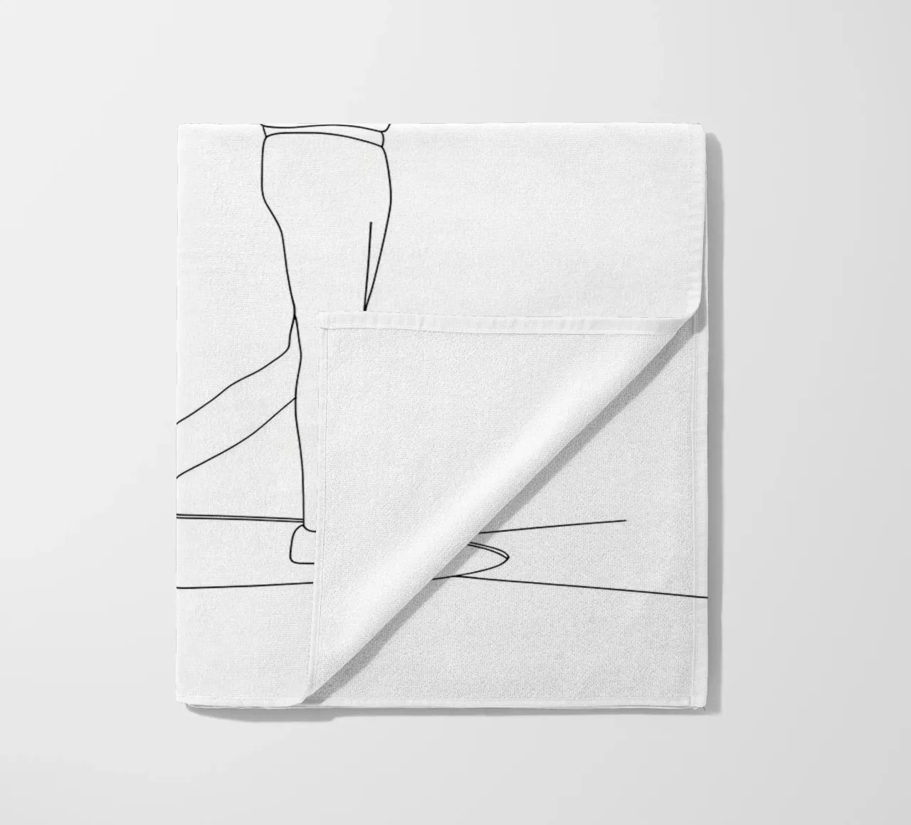 Atleta di Shot Put Line Art minimalista telo mare da Viv Line Art