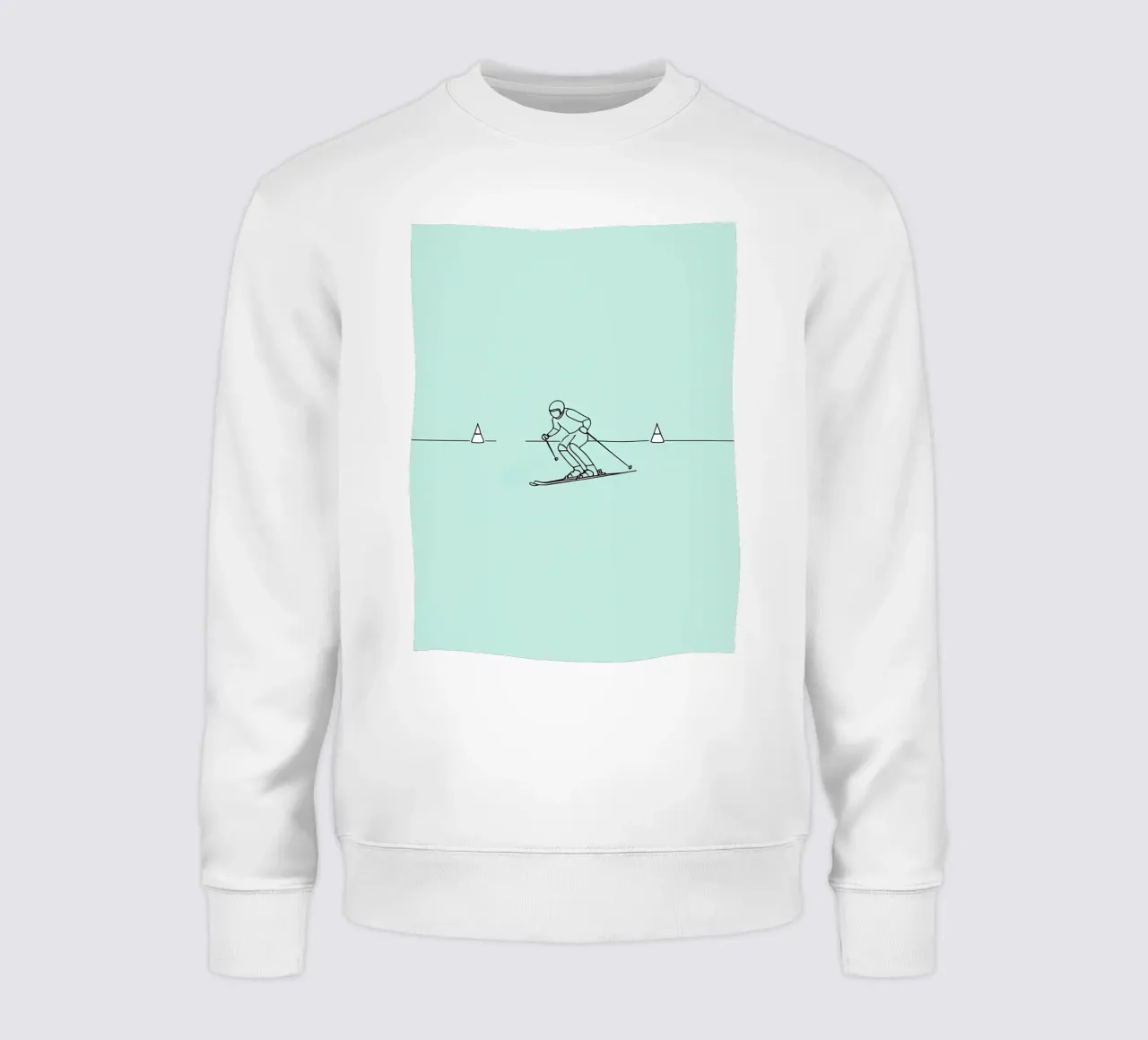 Sciatore Line Art minimalista felpa da Viv Line Art