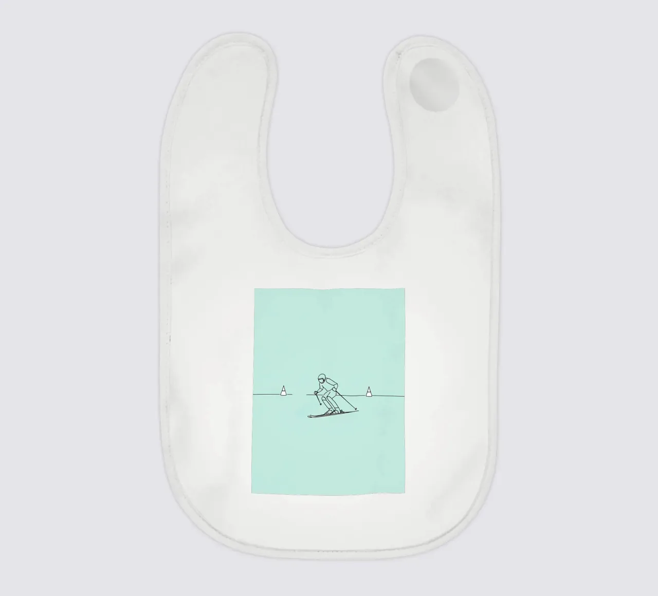 Sciatore Line Art minimalista bavaglino da Viv Line Art