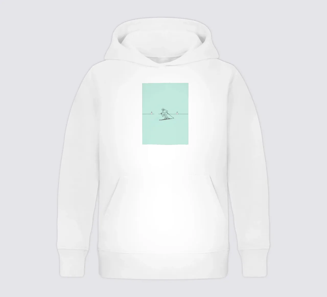 Sciatore Line Art minimalista felpa bambino con cappuccio da Viv Line Art