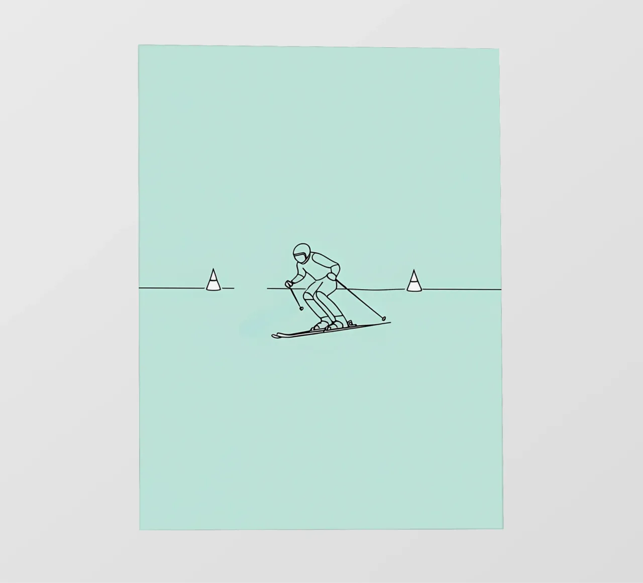 Sciatore Line Art minimalista pellicola backlit da Viv Line Art