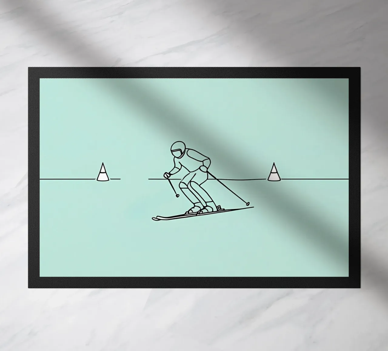 Sciatore Line Art minimalista zerbino da Viv Line Art