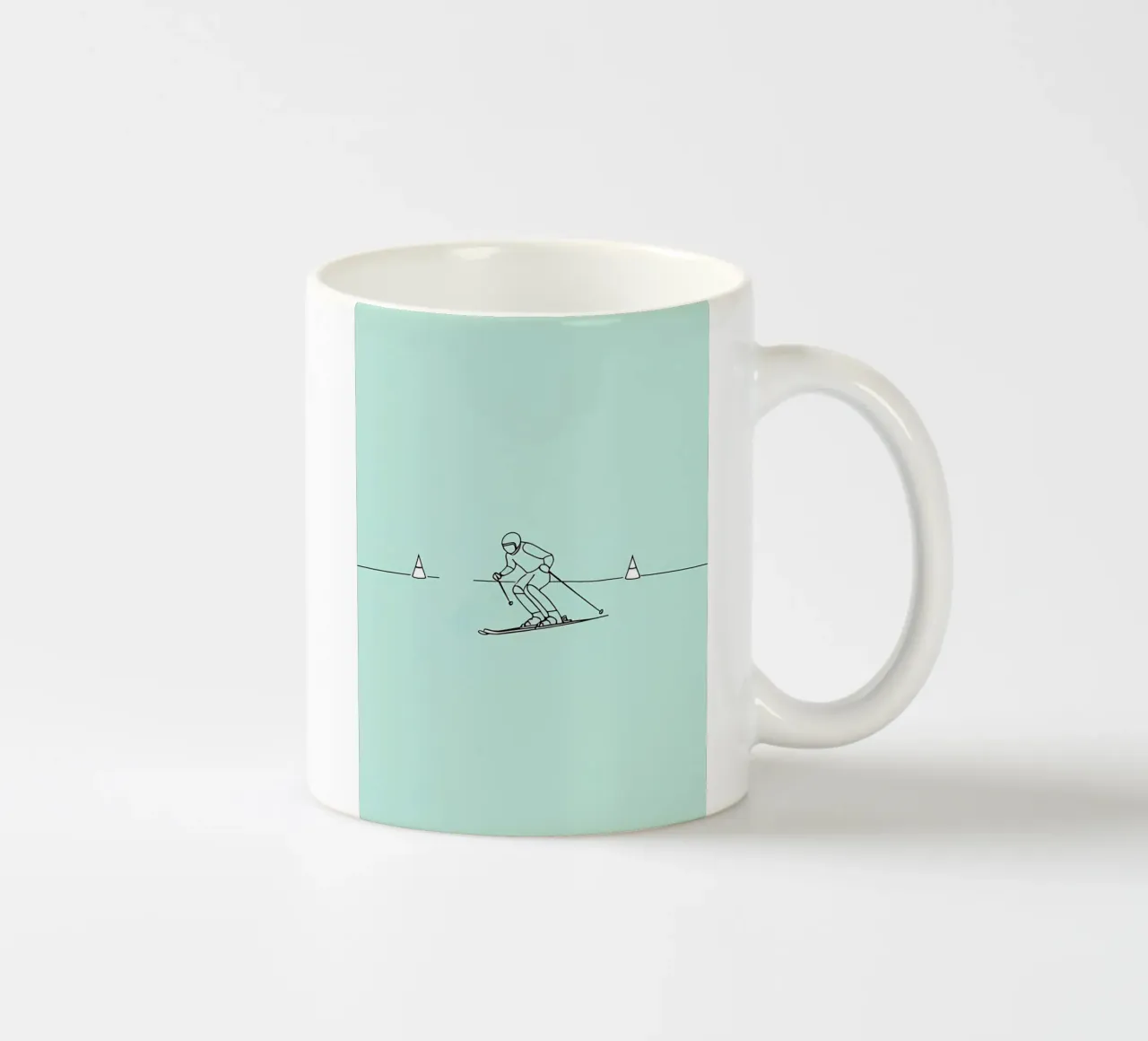 Sciatore Line Art minimalista tazza in ceramica da Viv Line Art
