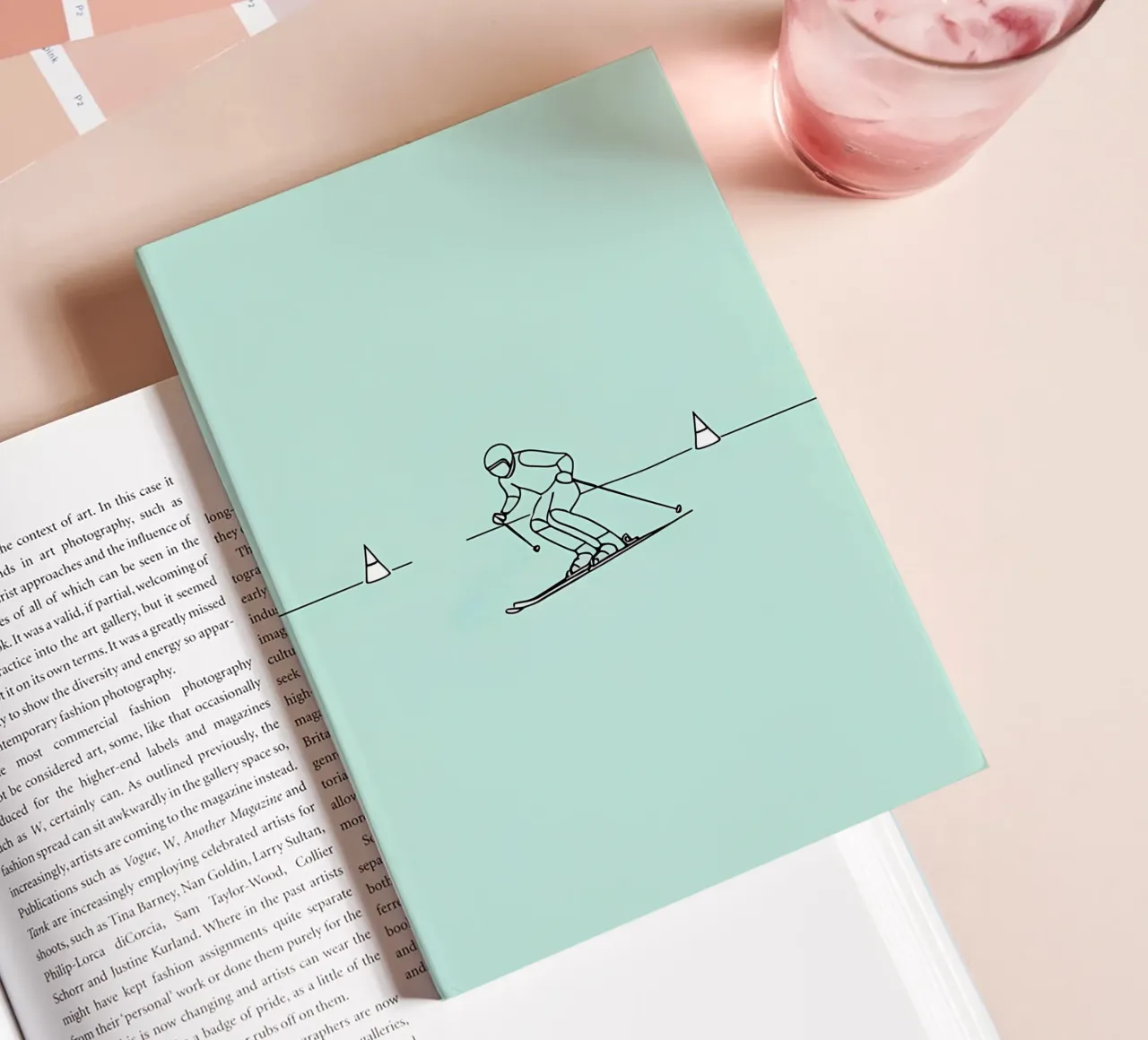 Skier Minimalist Line Art notebook by Viv Line Art