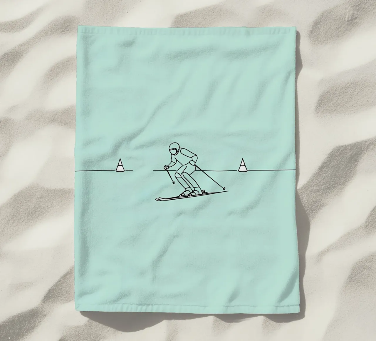 Sciatore Line Art minimalista telo mare da Viv Line Art