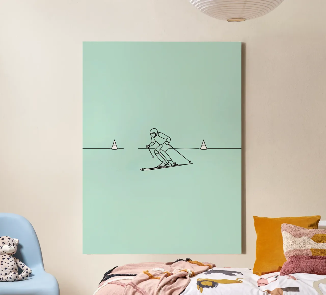 Skier Minimalist Line Art canvas by Viv Line Art