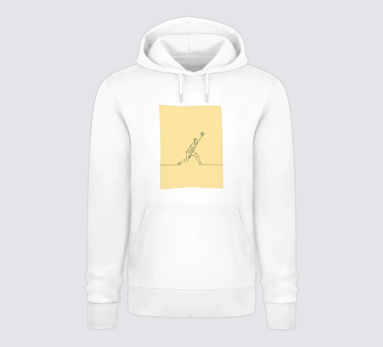 Giocatore di pallavolo Line Art minimalista felpa con cappuccio da Viv Line Art