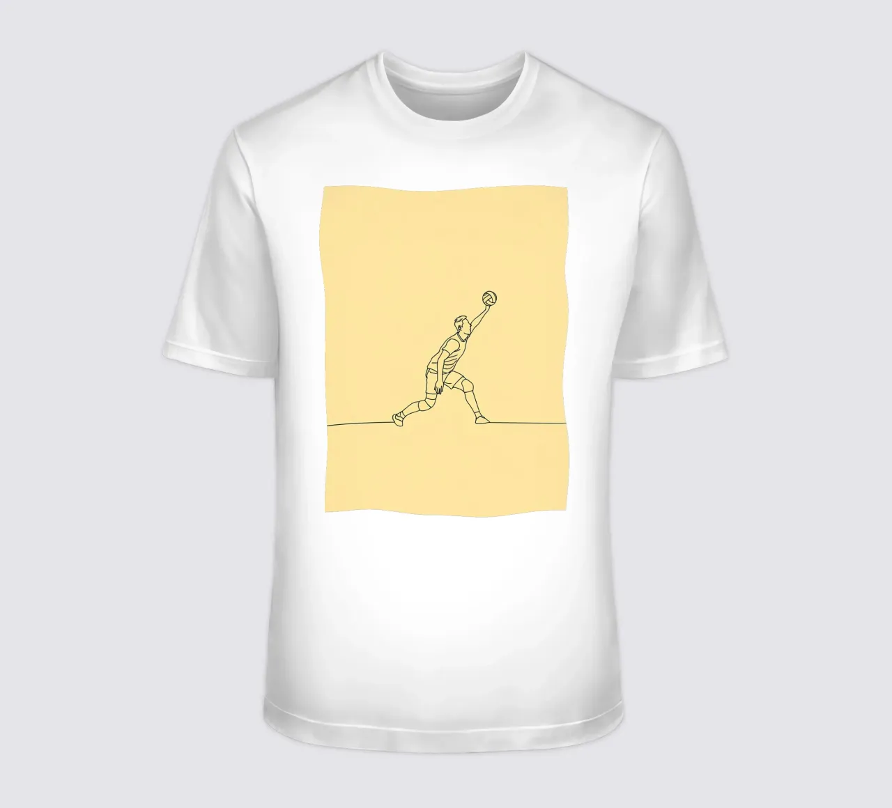 Giocatore di pallavolo Line Art minimalista t-shirt da Viv Line Art