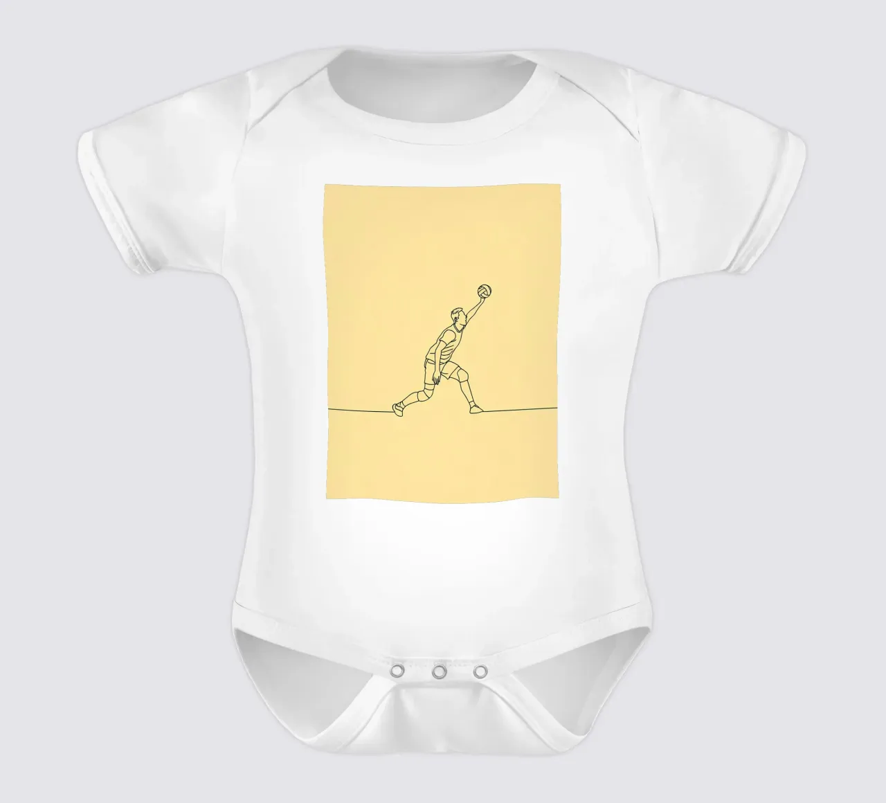 Volleyball Player Minimalist Line Art Kurzarm Babybody von Viv Line Art