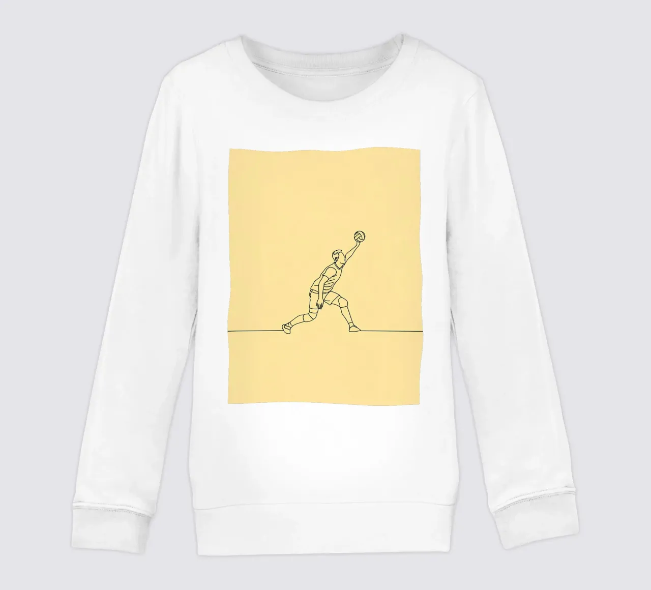 Giocatore di pallavolo Line Art minimalista felpa bambino da Viv Line Art
