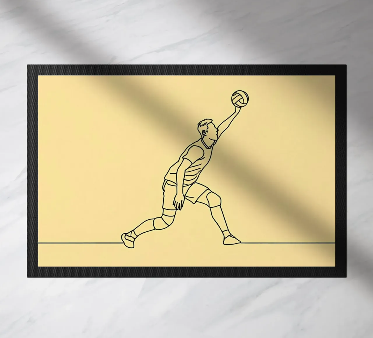 Giocatore di pallavolo Line Art minimalista zerbino da Viv Line Art