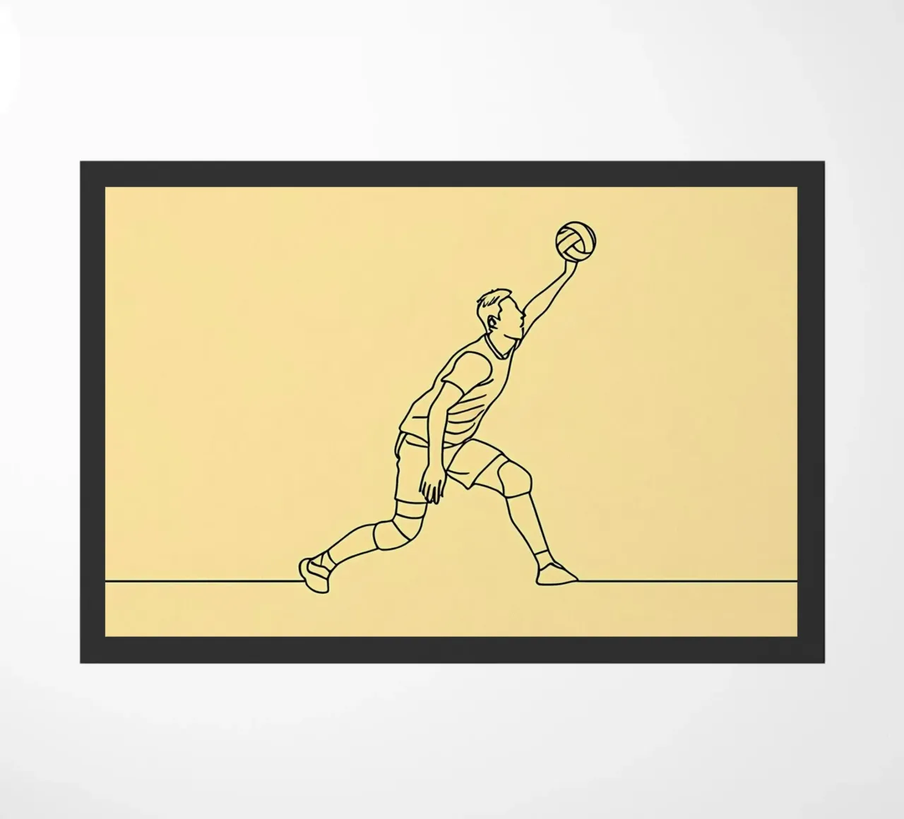 Giocatore di pallavolo Line Art minimalista zerbino da Viv Line Art