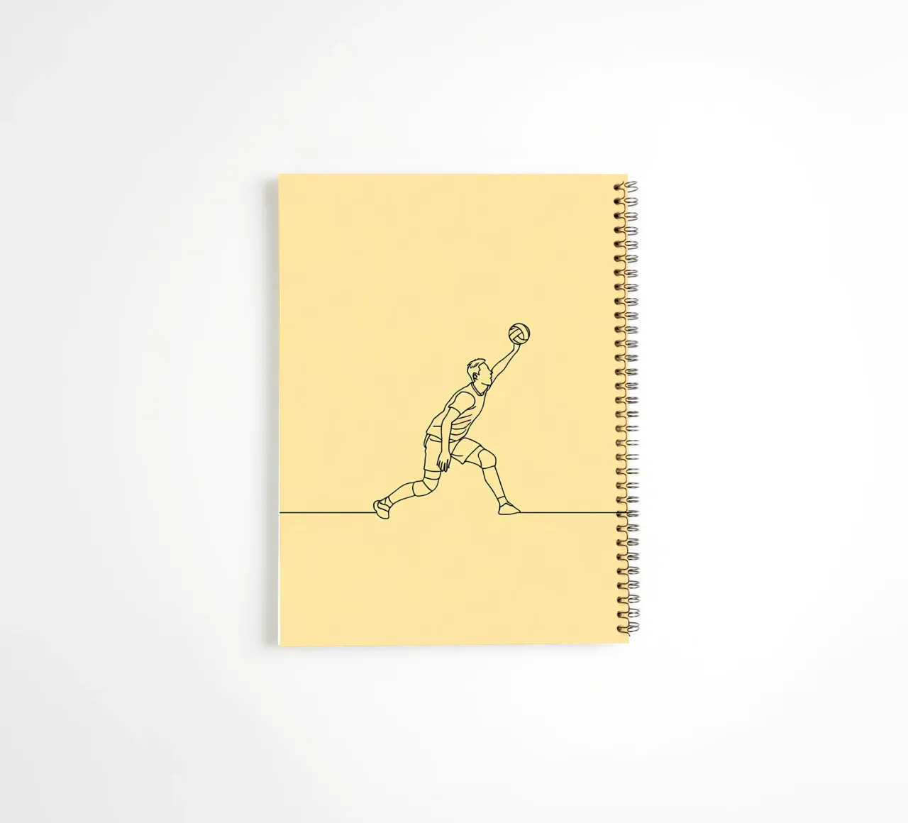 Volleyball Player Minimalist Line Art spiral notebook by Viv Line Art