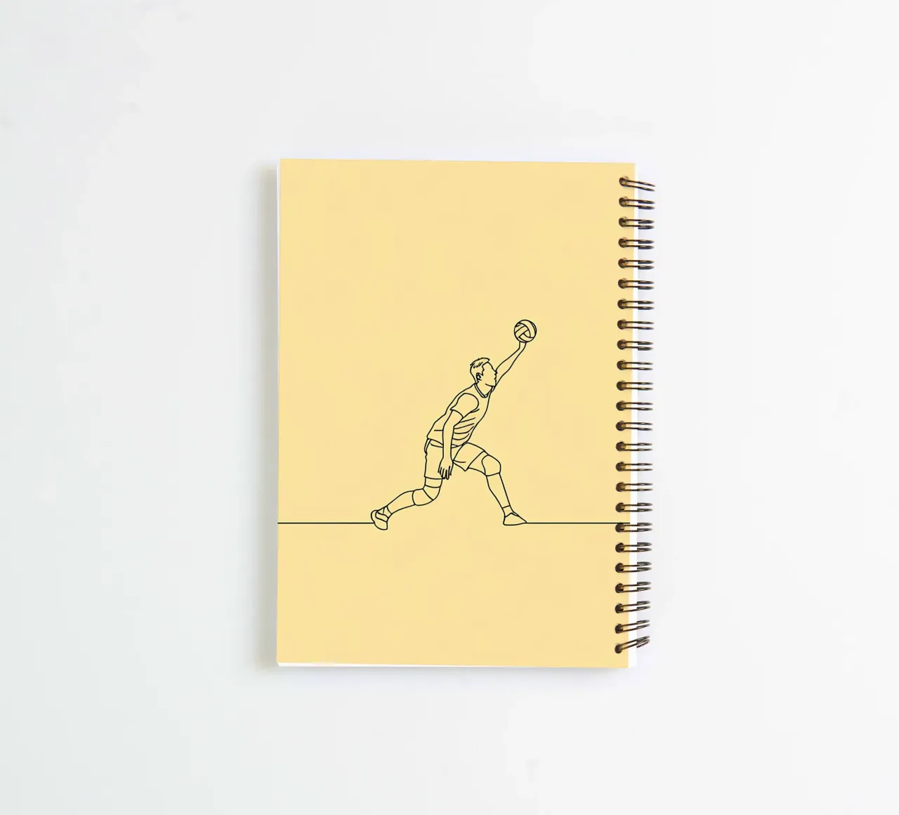 Volleyball Player Minimalist Line Art spiral notebook by Viv Line Art