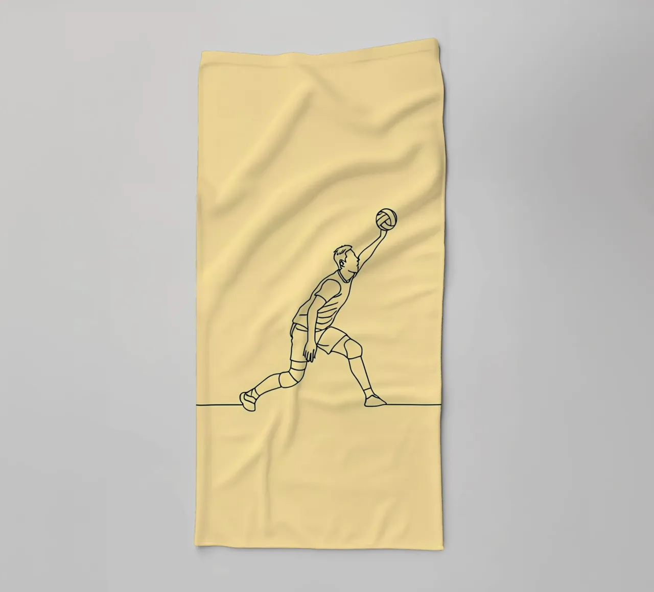 Volleyball Player Minimalist Line Art towel by Viv Line Art