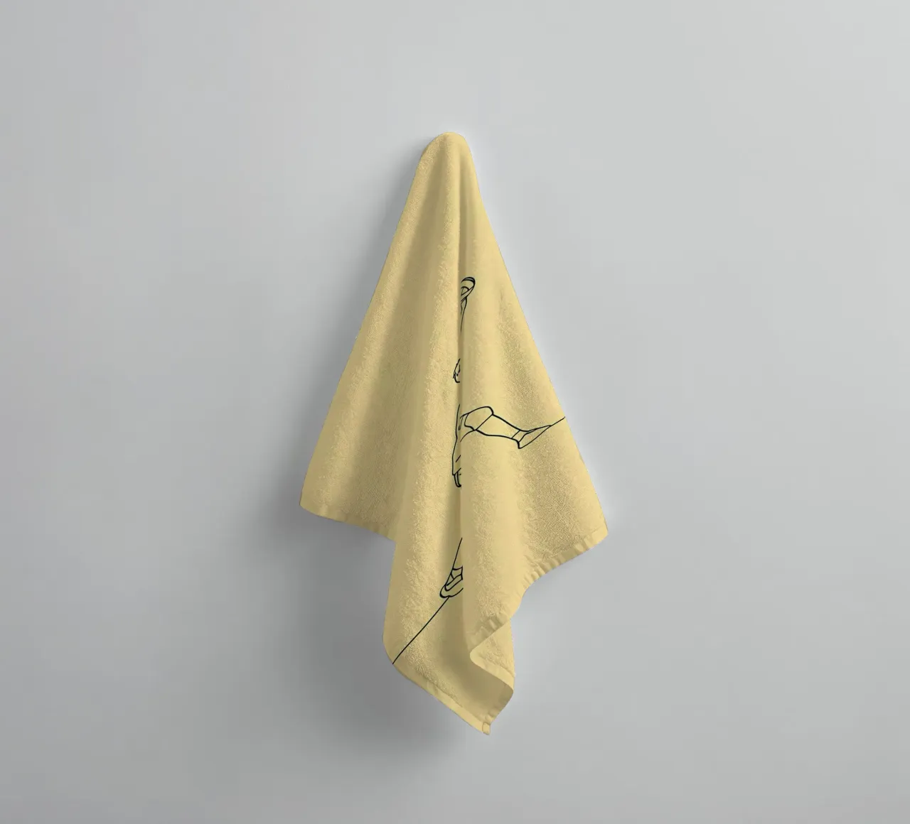 Volleyball Player Minimalist Line Art towel by Viv Line Art