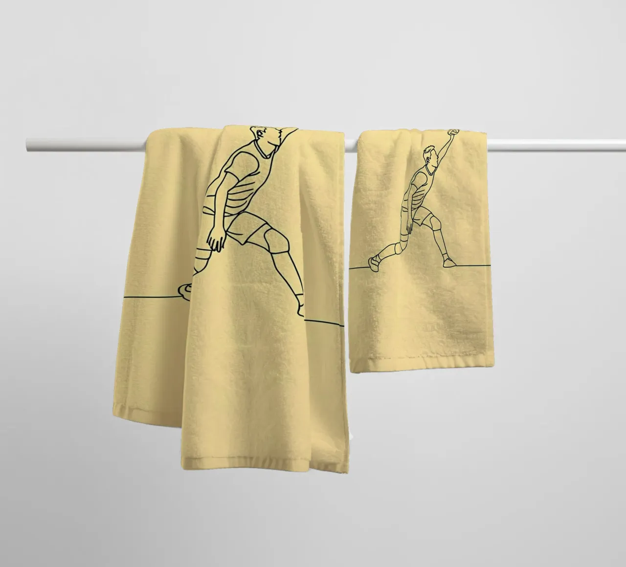 Volleyball Player Minimalist Line Art towel by Viv Line Art