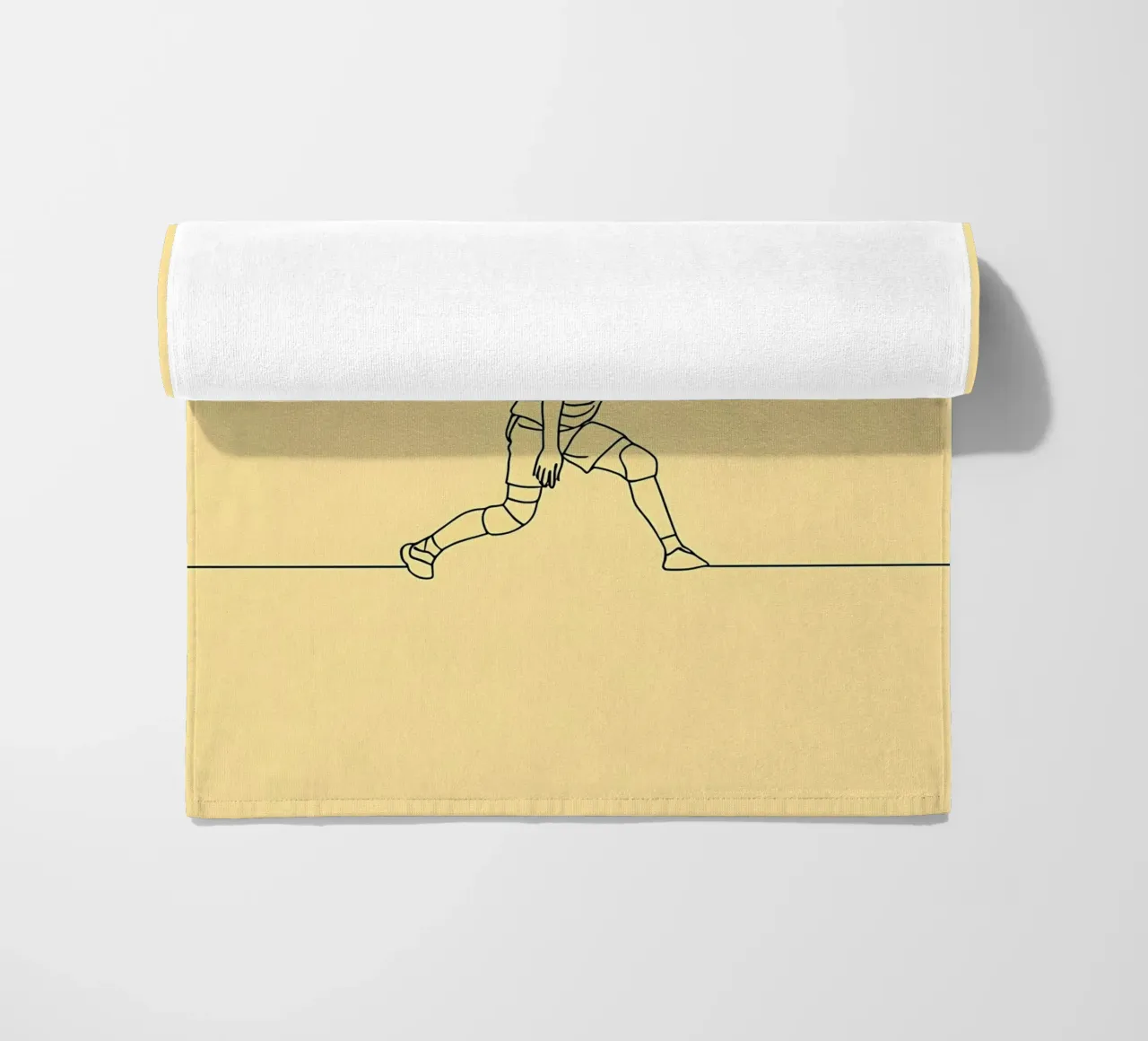 Giocatore di pallavolo Line Art minimalista telo mare da Viv Line Art