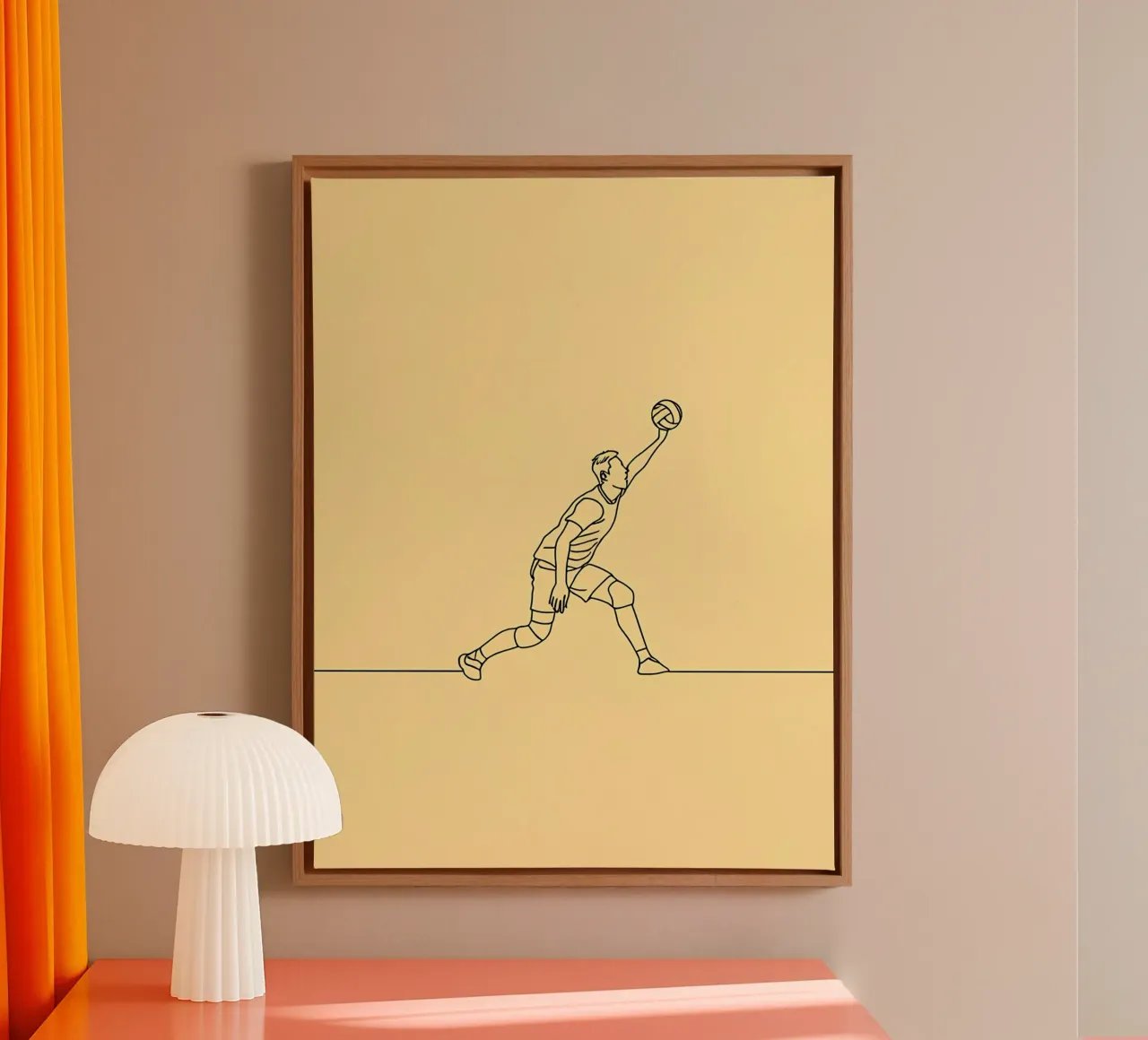 Volleyball Player Minimalist Line Art canvas by Viv Line Art