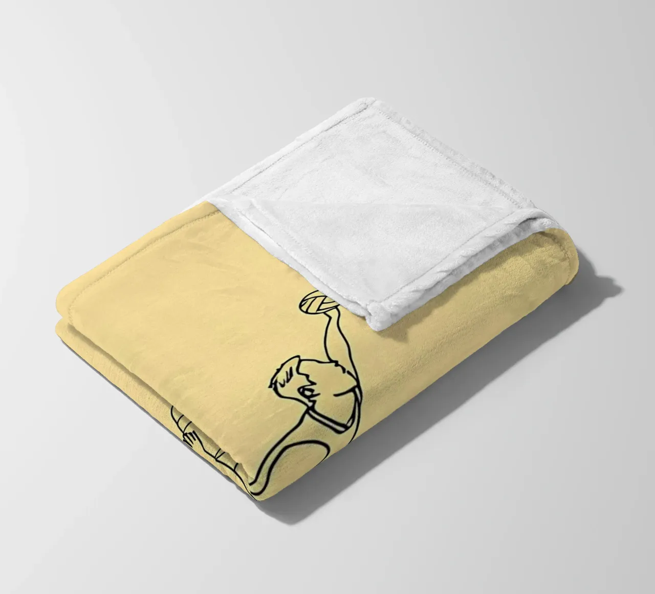 Giocatore di pallavolo Line Art minimalista coperta in pile da Viv Line Art