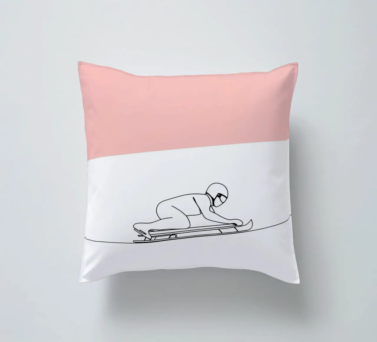 Skeleton Racer Minimalist Line Art decorative cushion by Viv Line Art