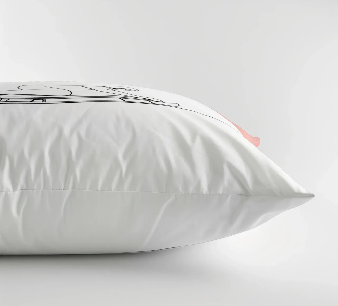 Skeleton Racer Minimalist Line Art decorative cushion by Viv Line Art