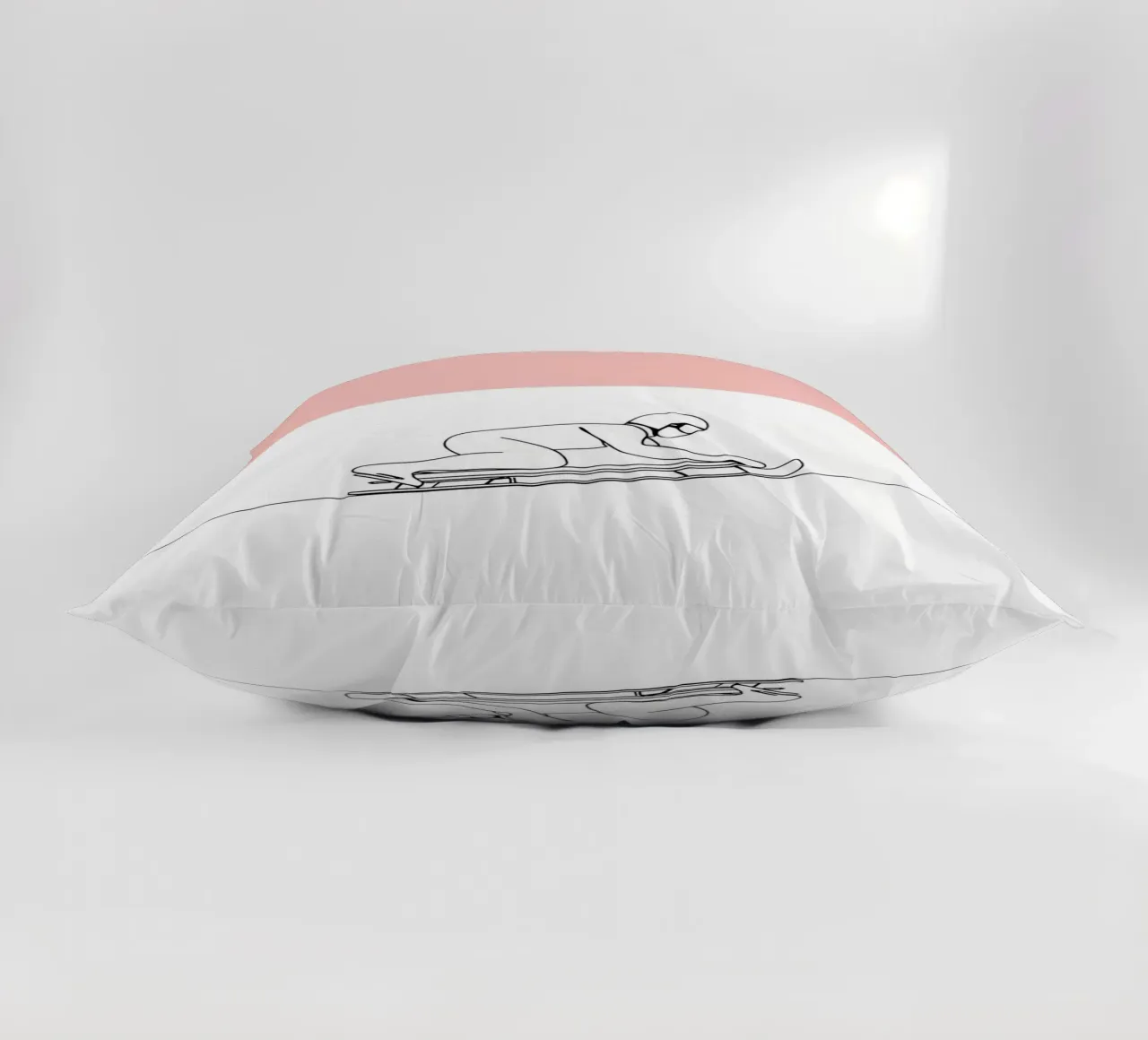Skeleton Racer Minimalist Line Art decorative cushion by Viv Line Art
