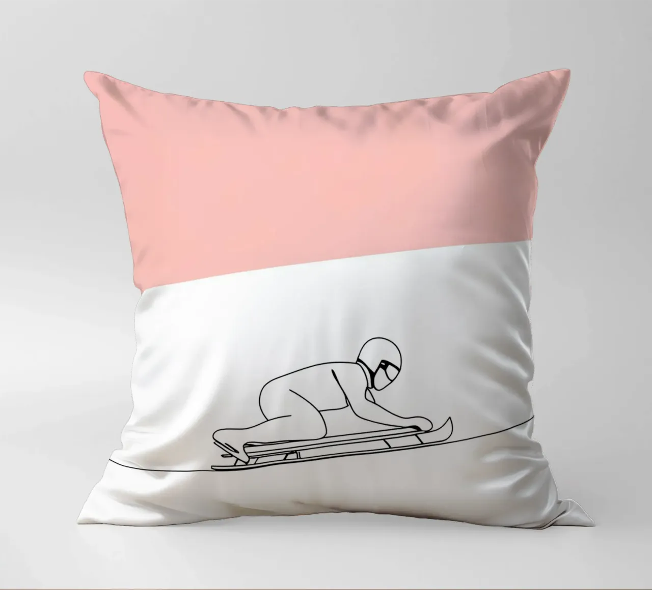 Skeleton Racer Minimalist Line Art decorative cushion by Viv Line Art
