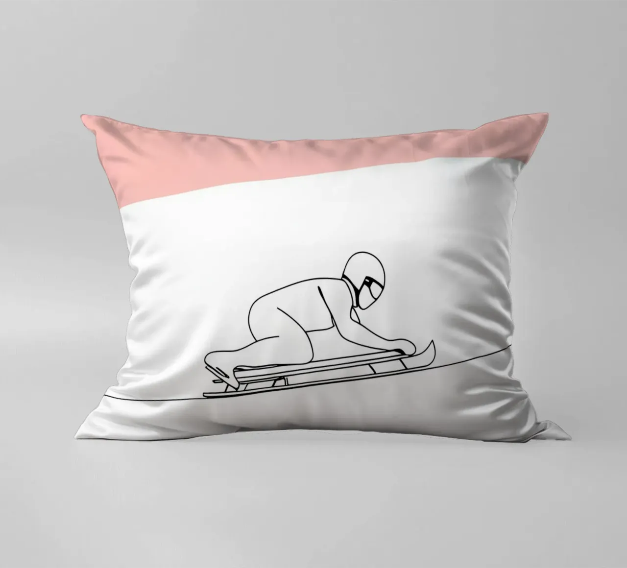 Skeleton Racer Minimalist Line Art decorative cushion by Viv Line Art