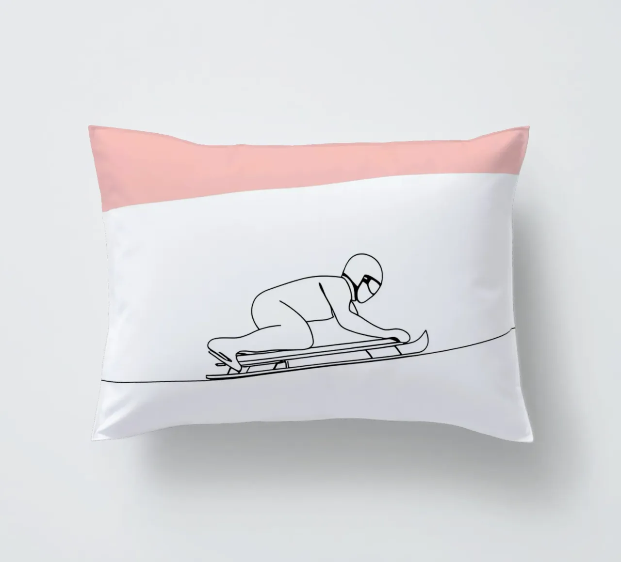 Skeleton Racer Minimalist Line Art decorative cushion by Viv Line Art