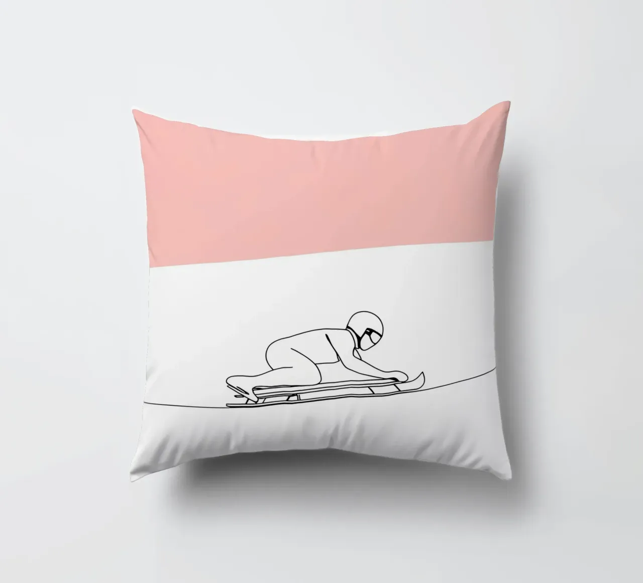 Skeleton Racer Minimalist Line Art decorative cushion by Viv Line Art