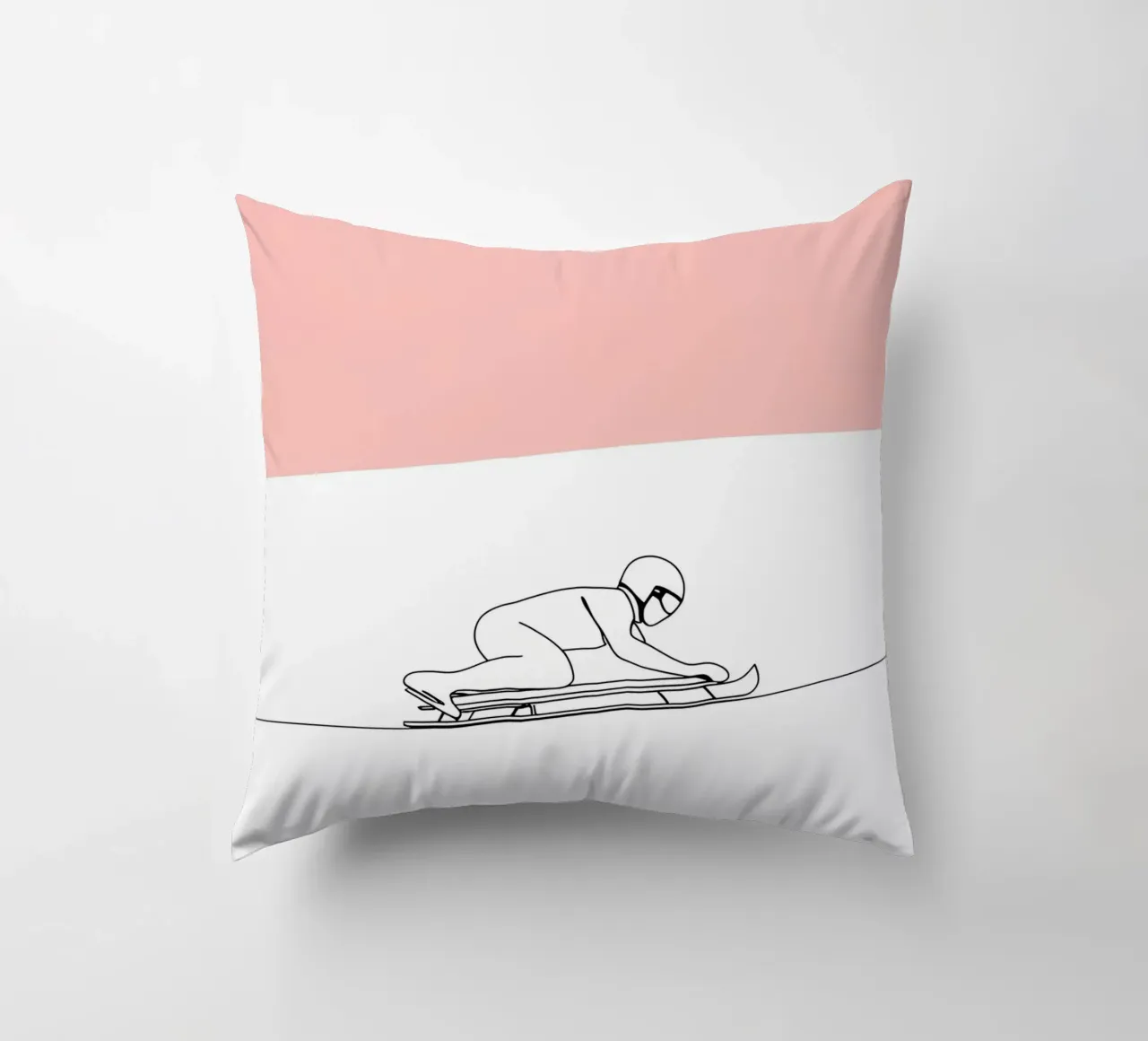 Skeleton Racer Minimalist Line Art decorative cushion by Viv Line Art